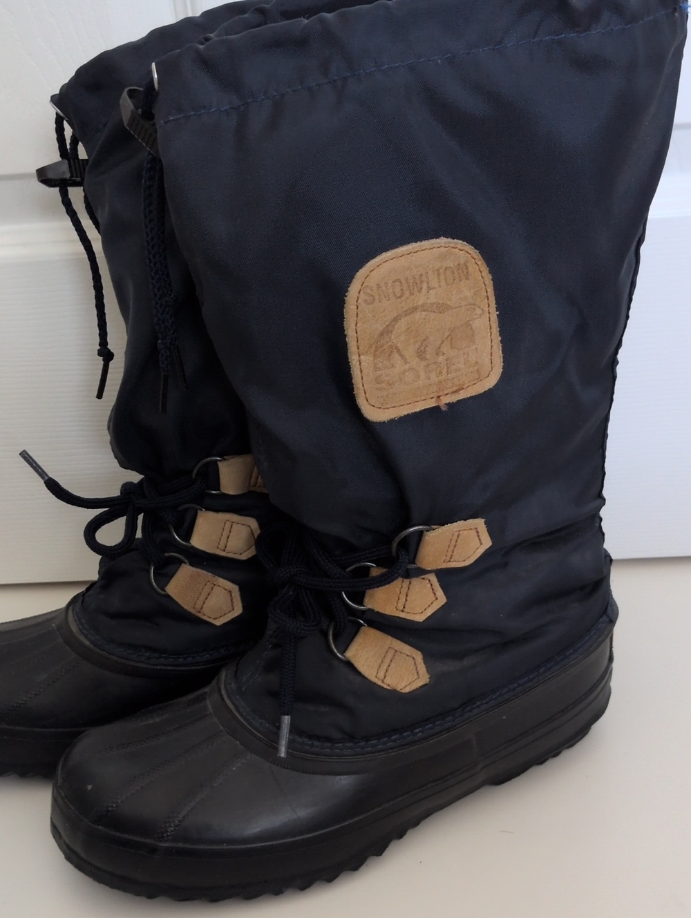 Vintage Sorel Women's SnowLion Waterproof Winter Boots - Navy Blue - 8 - Picture 4 of 7